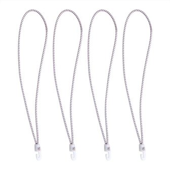 Attache-voile avec crochets en nylon, 4 pieces dans un sac, 55 cm, blanc
