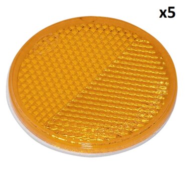 Reflecteur orange 60mm autocollant x5 pieces