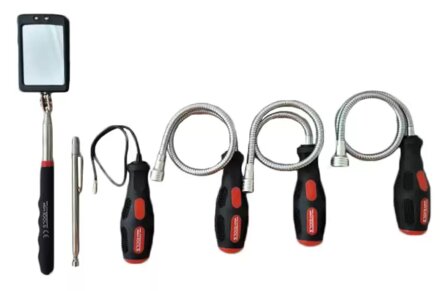 Support magnetique flexible et telescopique avec miroir d&#039;inspection &ndash; Set de 6 pieces