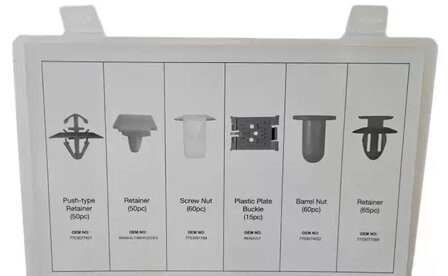 Assortiment de clips de garniture Volvo &ndash; 350 pieces