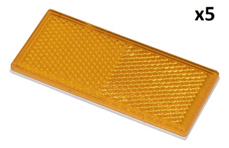 Reflecteur orange 82x36mm autocollant x5 pieces