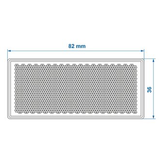 Reflecteur blanc 82x36mm autocollant x5 pieces