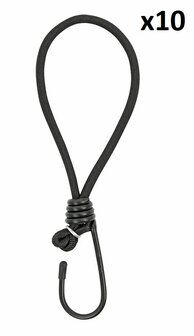 Elastique de fixation de la tente noir avec crochet x10 pieces