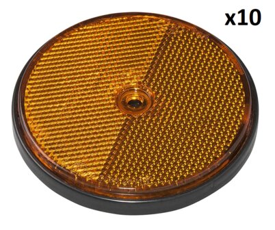 Reflecteur orange 80mm montage a vis x10 pieces