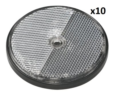 Reflecteur blanc 80mm montage a vis x10 pieces