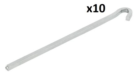 Piquet roche carre en metal 22cm x10 pieces