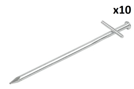 Piquet metallique 17 cm avec tige transversale soudee x10 pieces