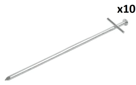 Piquet metallique 23 cm avec tige transversale soudee x10 pieces