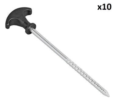 Piquet de tente 20,5 cm en acier galvanise a visser x10 pieces