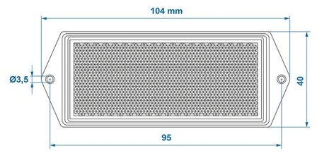 Reflecteur rouge 104x40mm a visser x10 pieces