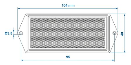 Reflecteur blanc 104x40mm fixation par vis x10 pieces