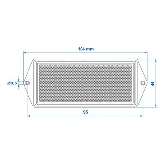 Reflecteur orange 104x40mm fixation par vis x10 pieces