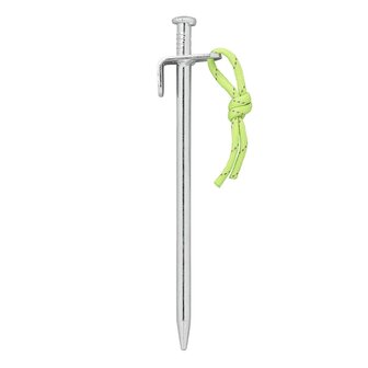 Piquet de tente 20 cm en acier galvanise avec crochet en L Heavy Duty x10 pieces
