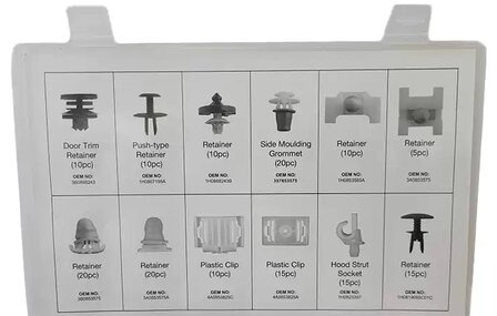 Assortiment de clips de garniture Audi &ndash; 160 pieces