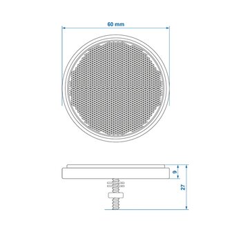 Reflecteur blanc 60 mm avec boulon 5 x10 pieces