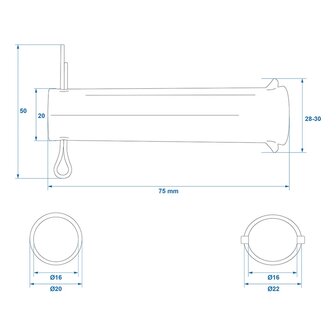 Axe pour roue jockey 35 mm x10 pieces