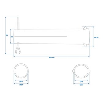Axe pour roue jockey 60 mm x10 pieces