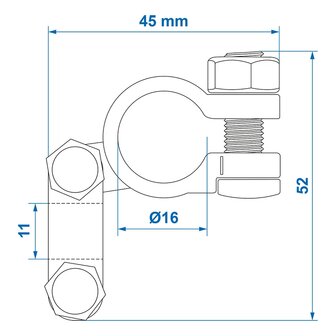Borne de batterie (-) standard x5 pieces