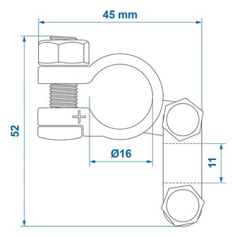 Borne de batterie (+) standard x5 pieces