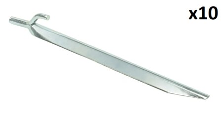 Piquet de tente 25 cm en metal avec crochet x10 pieces