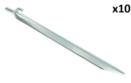 Piquet de tente 30cm metal avec crochet x10 pieces