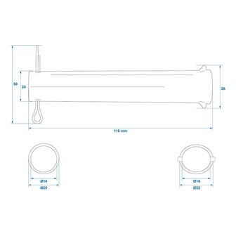 Axe pour roue jockey 48 mm x10 pieces