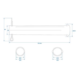 Axe pour roue jockey 48 mm x10 pieces