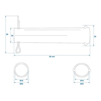 Axe pour roue jockey 48 mm x10 pieces