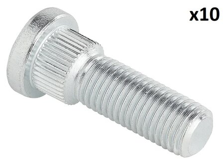 Boulon de roue M12x1,5 cannele 14,5 mm x10 pieces