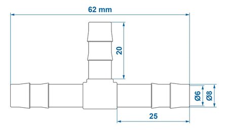 Raccord tuyau en T 8 mm x10 pieces