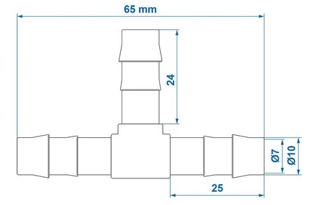 Raccord tuyau en T 10 mm x10 pieces