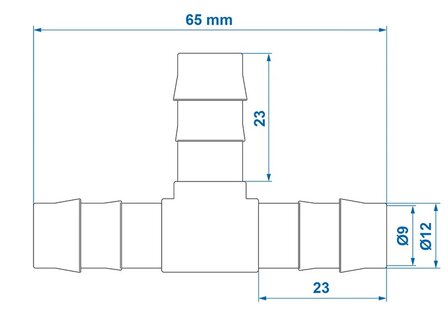 Raccord en T pour tuyau 12 mm x10 pieces