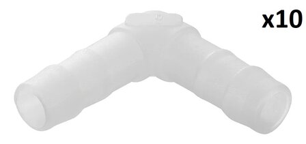 Raccord coude pour tuyau 8 mm x10 pieces