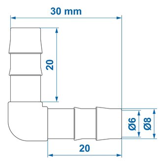 Raccord coude pour tuyau 8 mm x10 pieces