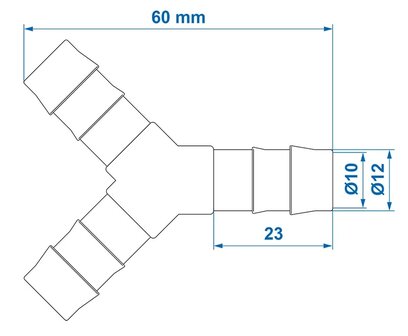 Raccord en Y a embouts canneles 12 mm x10 pieces