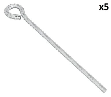 Piquet de tempete 30 cm en acier galvanise avec &oelig;illet x5 pieces