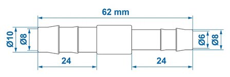 Raccord reducteur droit 10x8 mm x10 pieces
