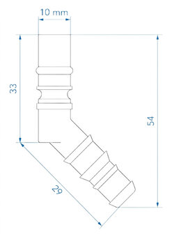 Raccord de tuyau avec joint torique pour tuyaux 10/12 mm bleu x5 pieces