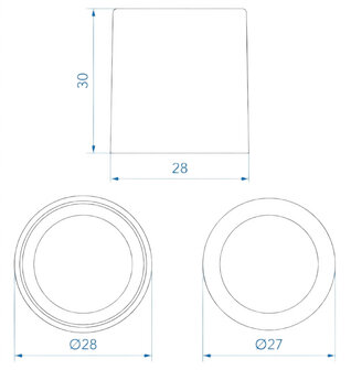 Reducteur de tuyau d&rsquo;evacuation &Oslash;28 mm vers &Oslash;17 mm PE noir x5 pieces
