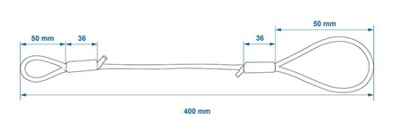 Cable de rupture 40 cm avec boucles x5 pieces