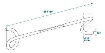 Crochet de suspension double face pour mat de tente 26,5 cm