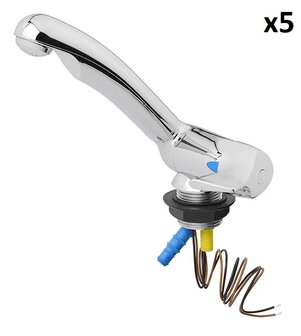 Robinet eau froide Keramik Style 12V diametre 33 mm chrome x5 pieces