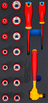 Jeu de douilles VDE et tournevis 10 mm (3/8) 17 pcs
