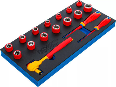Jeu de douilles VDE et tournevis 10 mm (3/8) 17 pcs