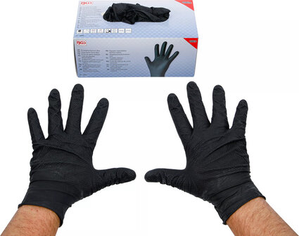 Boite de gants jetables nitrile avec adherence supplementaire taille L 100 pcs