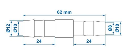 Raccord reducteur droit 12x10 mm x10 pieces