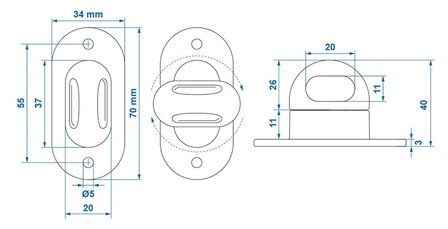 Fermeture rotative en plastique pour &oelig;illet ovale x4 pieces