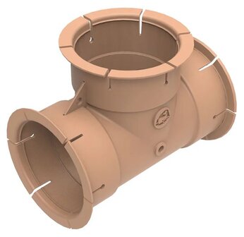 Raccord en T pour conduit d&rsquo;air Whale 65 mm beige