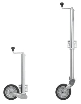 Roue jockey 570/60 mm avec jante metallique large et pneu en caoutchouc 220 x 65 mm, repliable 300 kg