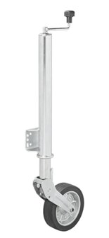 Roue jockey 570/60 mm avec grande jante metallique et pneu en caoutchouc 220 x 65 mm, repliable 500 kg